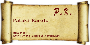 Pataki Karola névjegykártya